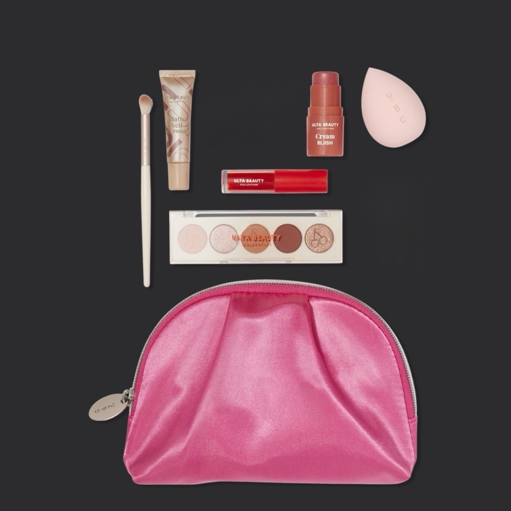 ULTA Beauty Collection Pink Cosmetic Bag with Makeup Samples